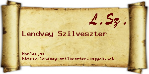 Lendvay Szilveszter névjegykártya