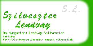 szilveszter lendvay business card
